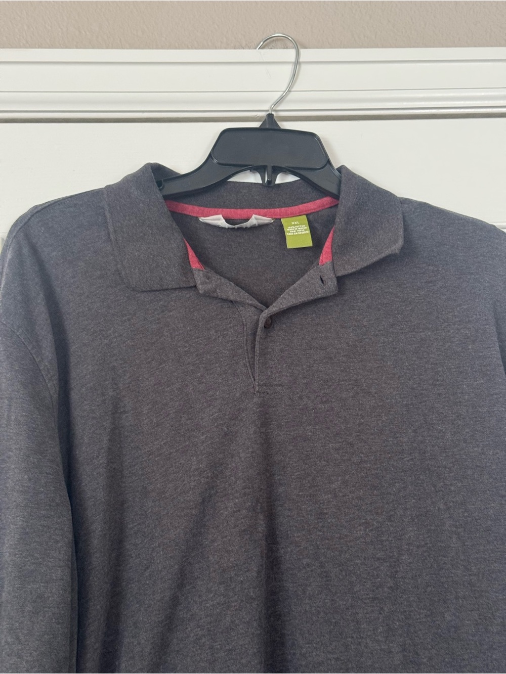 Orvis Men's XXL Long Sleeve Polo Charcoal Gray Stretch Elbow Patches